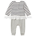 Navy und White Body Kinder Tuch Set 100% Baumwolle Top und Hosen-Sets